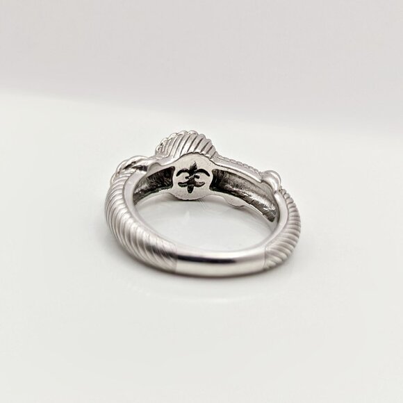 Judith Ripka Sterling Cable Ring - Solitaire Ring - CZ Ring - Picture 5 of 5